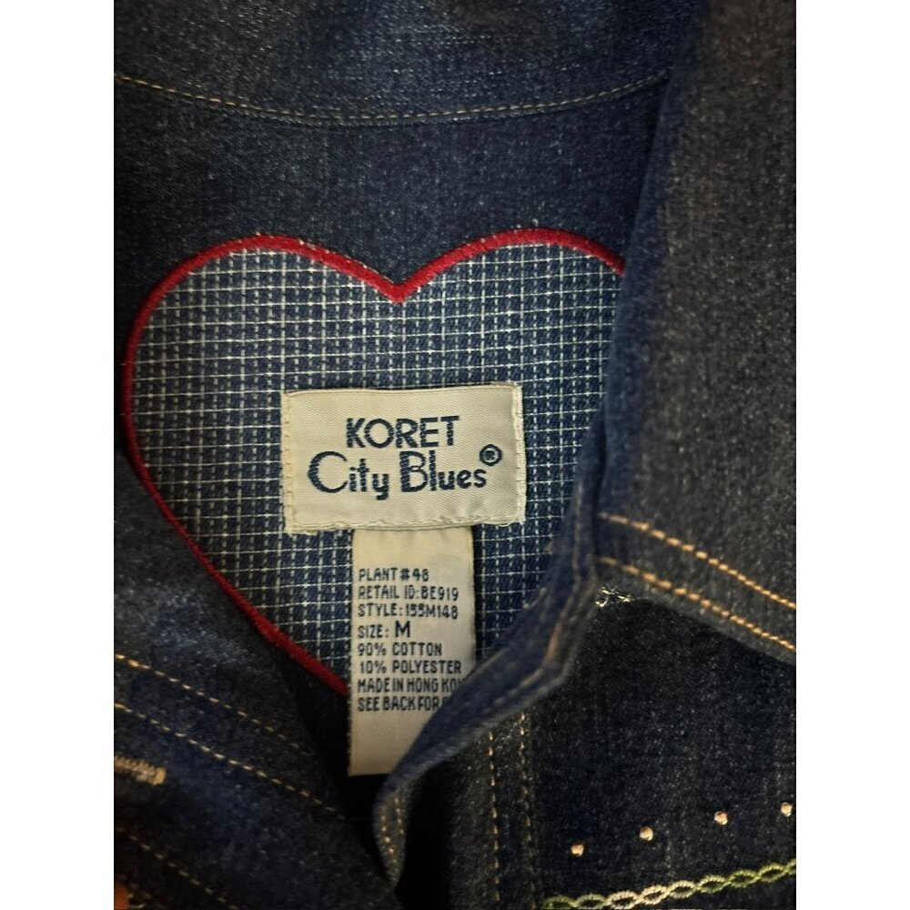 Vintage Koret City Blues Women's Medium Embellished Denim Top - Picture 5 of 7